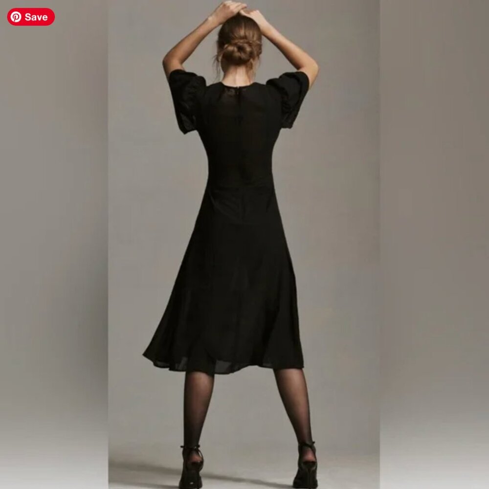 Anthropologie Modern Sheer Midi Dress size 14 NWT